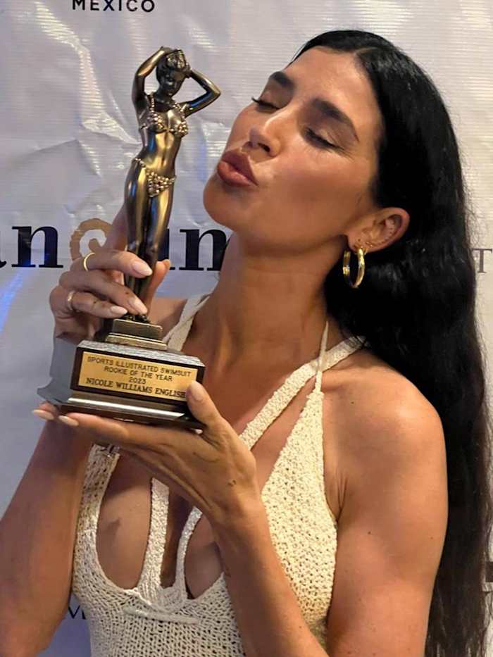 Nicole Williams English with her Rookie of the Year Trophy.